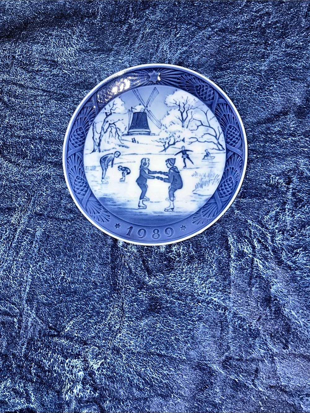 Royal Copenhagen The Old Skating Pond Blue & White Plate